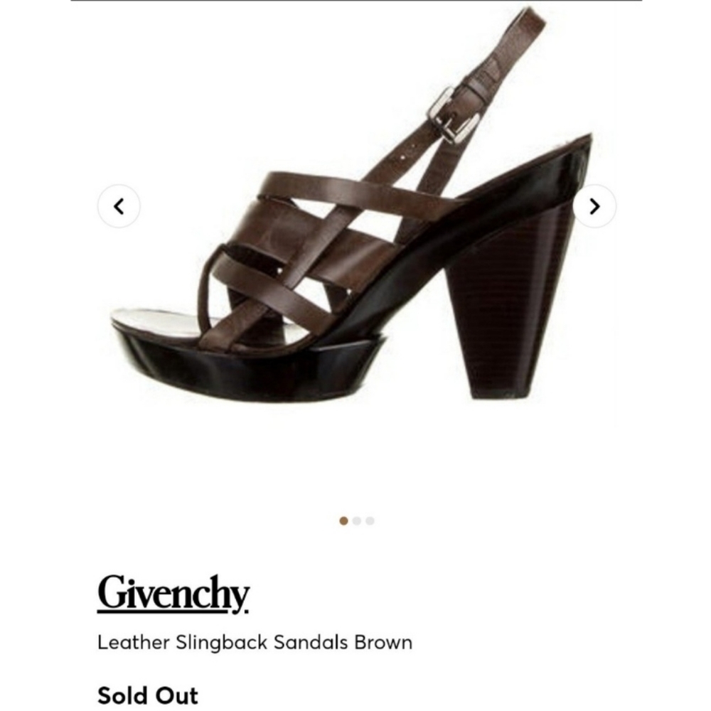 Givenchy Platform Slingback Adjustable Strap Brow… - image 2
